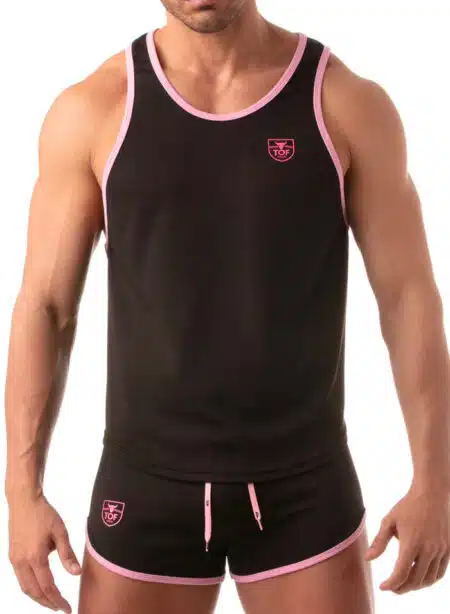ToF Paris Mesh Tank Top Black/Pink