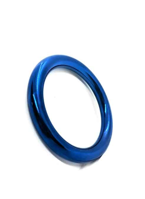 Blue Stainless Steel Donut Cock Ring