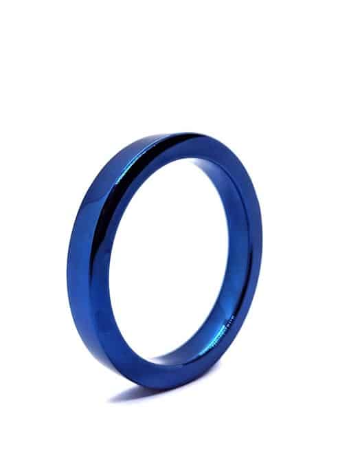 Blue Stainless Steel Flat Body Cock Ring