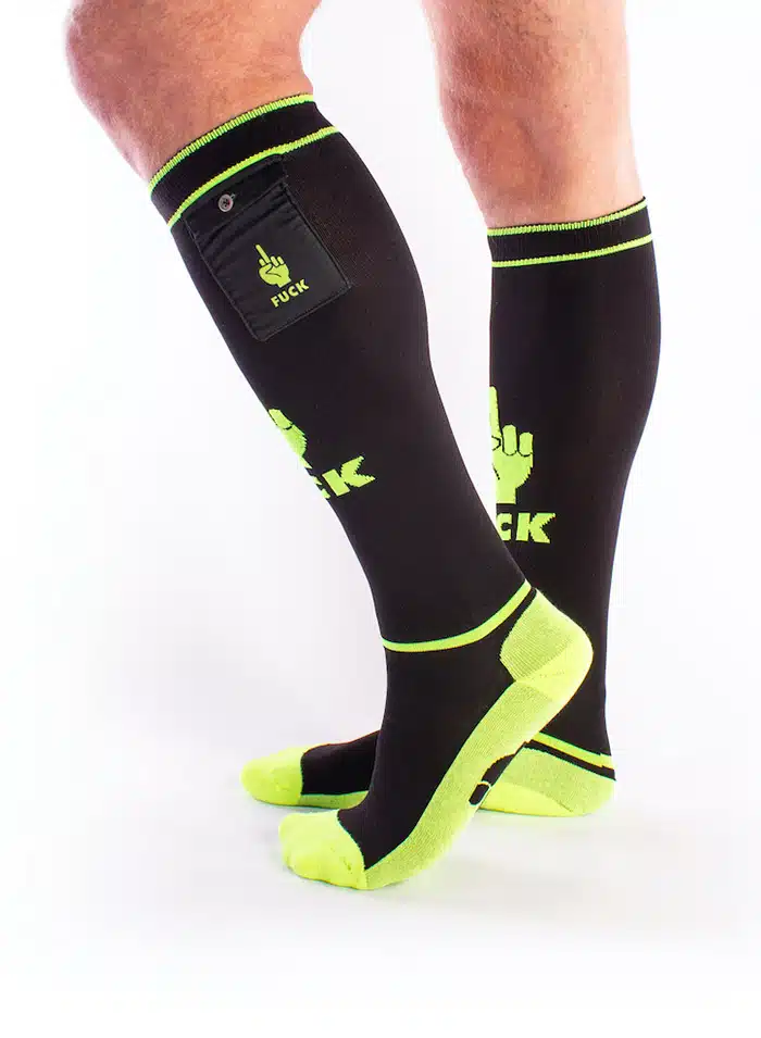 Brutus FUCK Socks with Pocket Neon