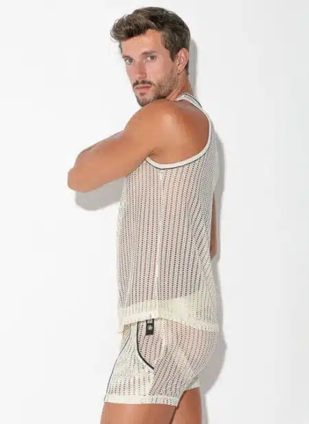 CODE 22 Openwork Jacquard Tanktop Off-White