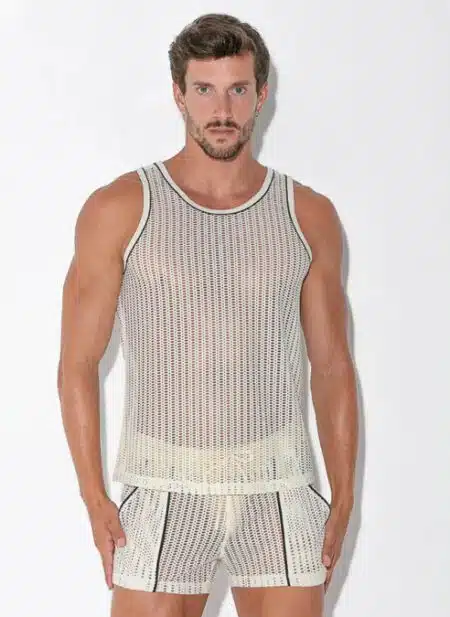 CODE 22 Openwork Jacquard Tanktop Off-White