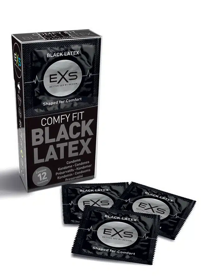 EXS Black Latex Condoms 195 x 56 mm