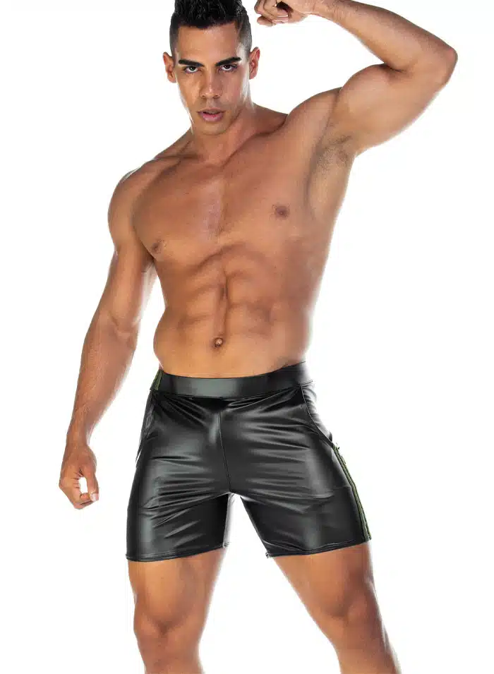 Gigo 2 Stripe Fetish Short Green