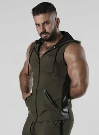 Locker Gear Backroom Sleeveless Hoody Khaki