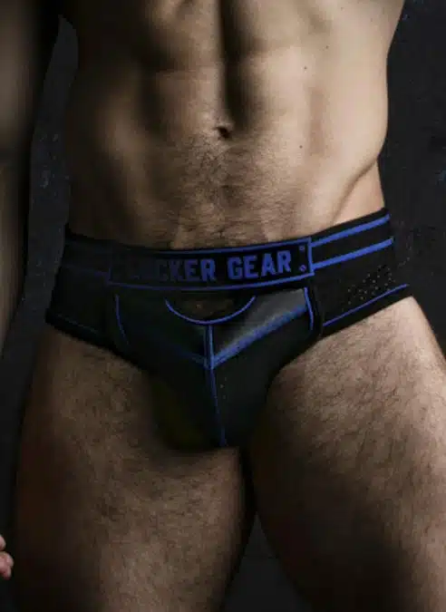 Locker Gear Briefjock with Front Opening Blue