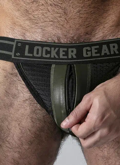 Locker Gear Jockstrap with Zipper Khaki
