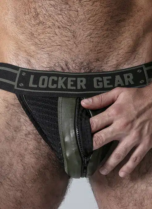 Locker Gear Jockstrap with Zipper Khaki