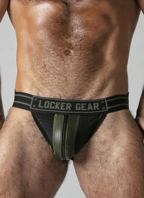 Locker Gear Jockstrap with Zipper Khaki