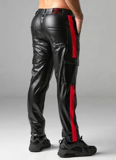 Locker Gear Leatherette Cargo Pants Red