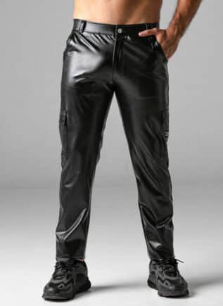 Locker Gear Leatherette Cargo Pants White