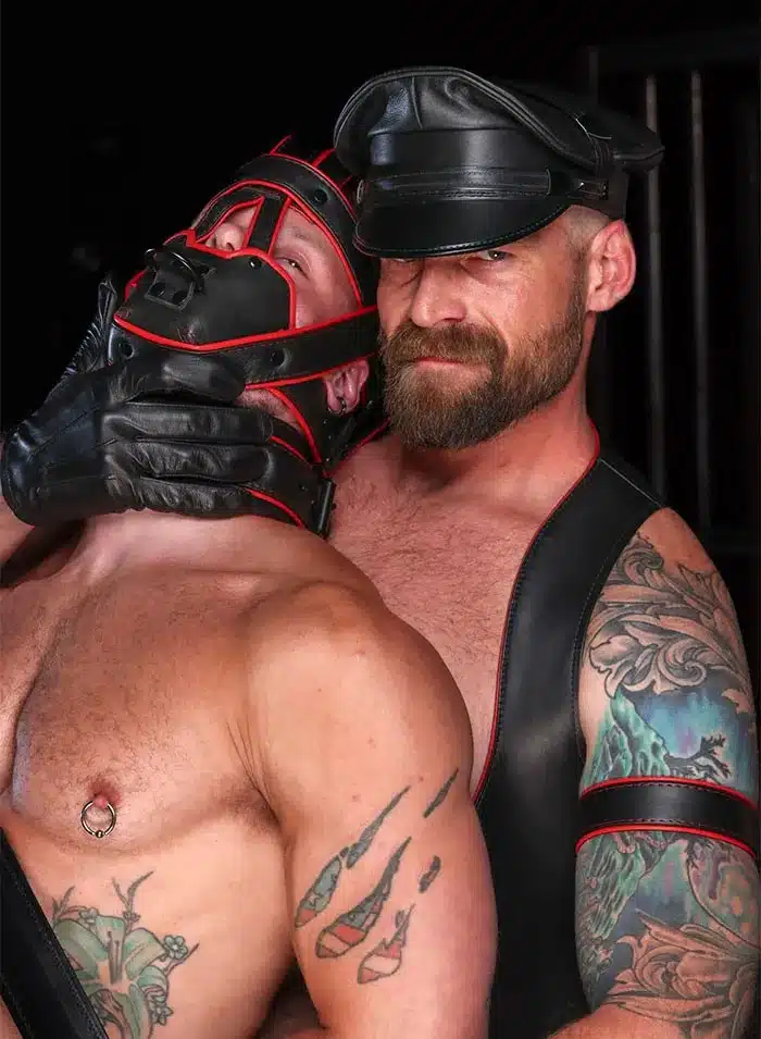 Mr. S Hardline Head Harness Muzzle Padded Locking Red