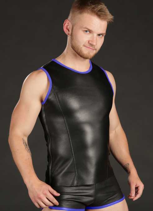 Mr. S Lambskin Tank Blue