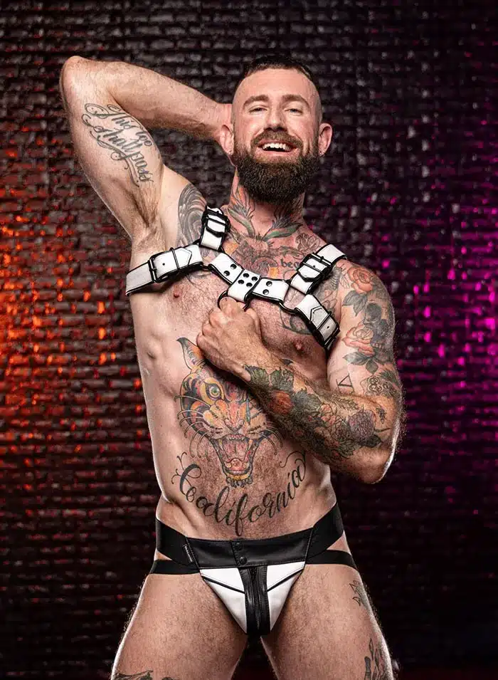Mr. S Leather Dark Room Bulldog Harness White