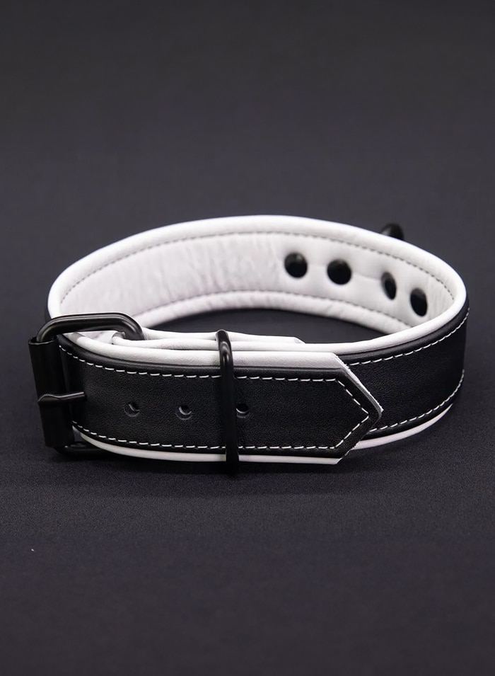 Mr. S Leather Hardline Collar White