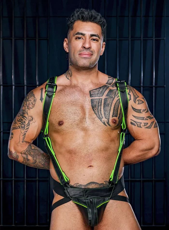 Mr. S Leather Hardline Hunter Harness Lime