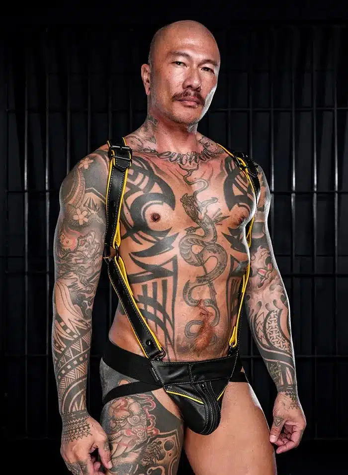 Mr. S Leather Hardline Hunter Harness Yellow