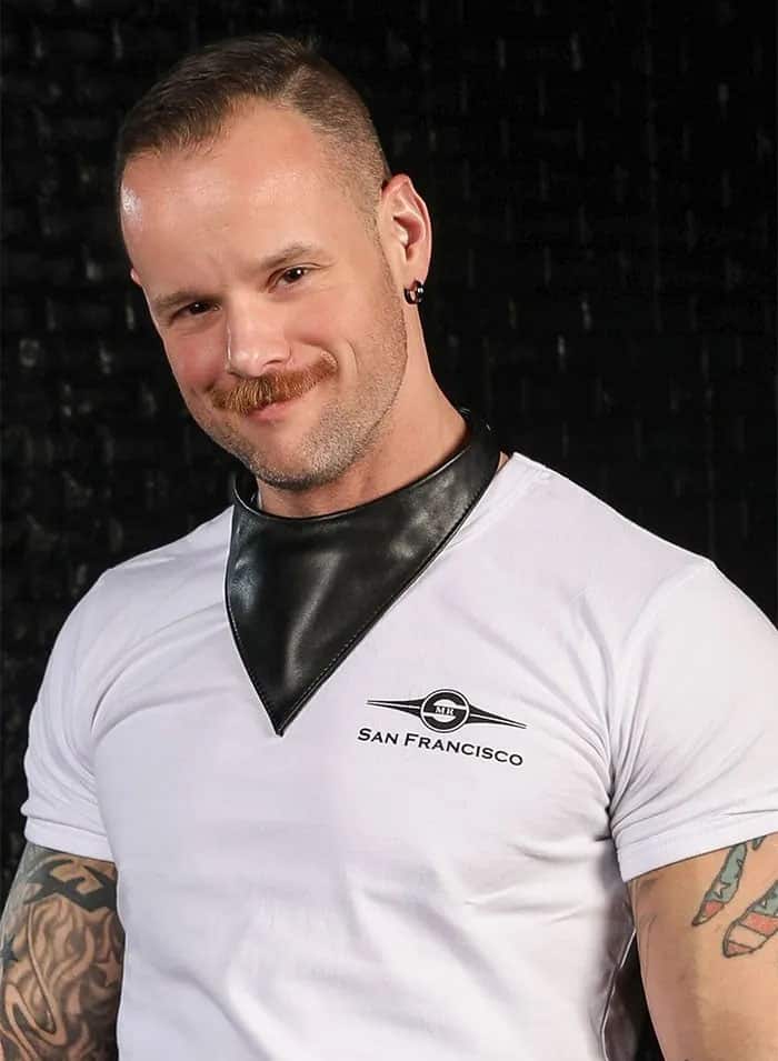 Mr. S Leather Lambskin Neck Hanky Black