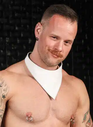 Mr. S Leather Lambskin Neck Hanky White