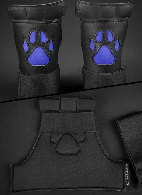 Mr. S Leather Open Paw Puppy Glove Royal blue
