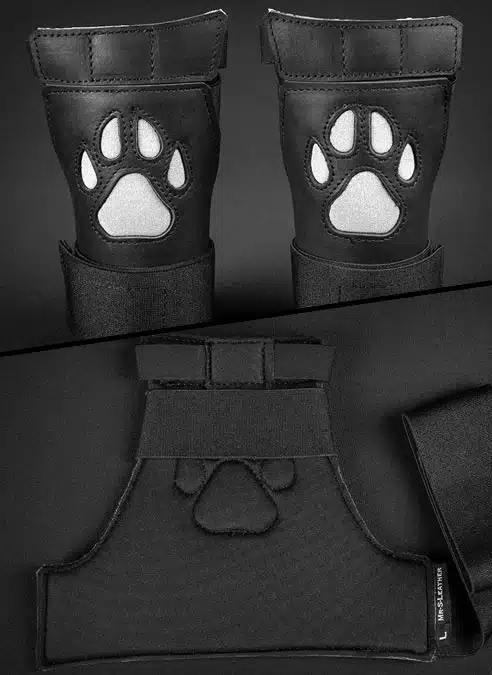 Mr. S Leather Open Paw Puppy Glove White