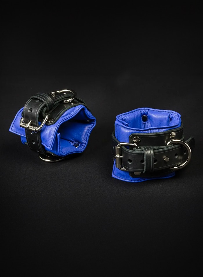 Mr. S Leather Padded Ankle Restraints Blue