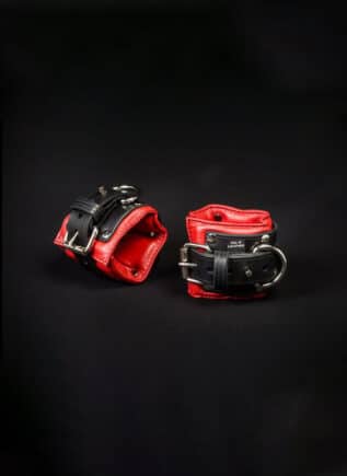 Mr. S Leather Padded Wrist Restraints Red
