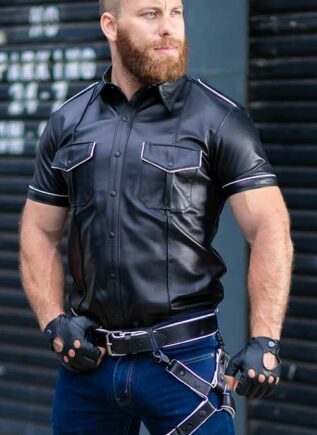 Mr. S Leather Piped Leather Belt