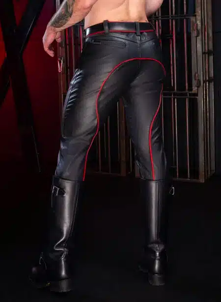 Mr. S Leather Piped Uniform Pant Red