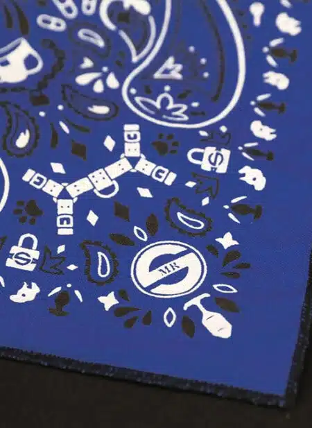 Mr. S Neck Hanky with Zipper Pocket Blue