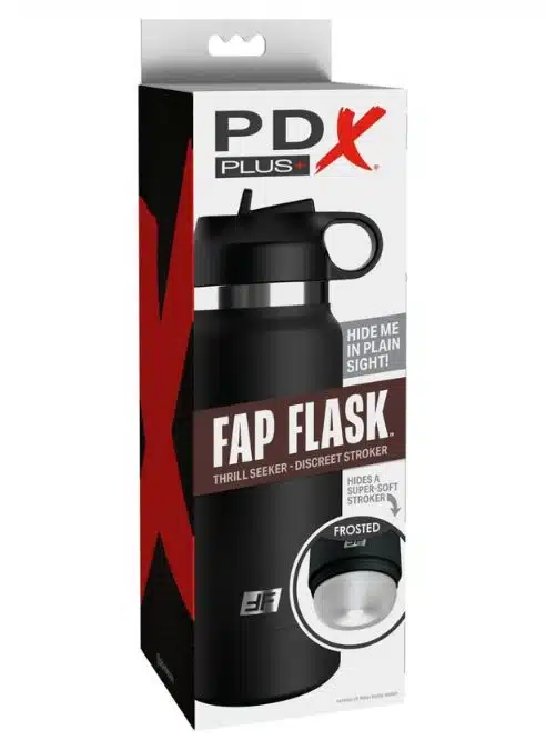 PDX Plus Fap Flask Thrill Seeker Discreet Stroker- Frosted Black