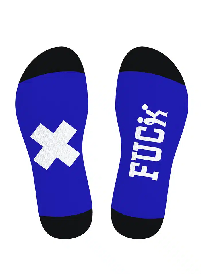 SneakXX Football Socks Blue FUCK