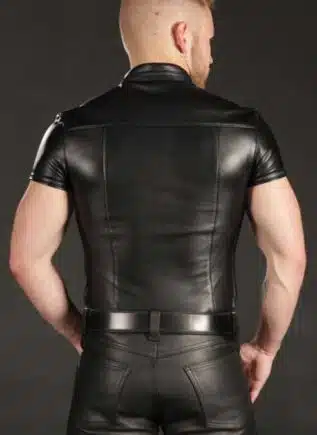 Mr. S Lambskin Polo Shirt Black