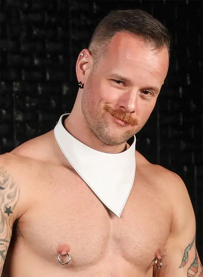 Mr. S Leather Lambskin Neck Hanky White