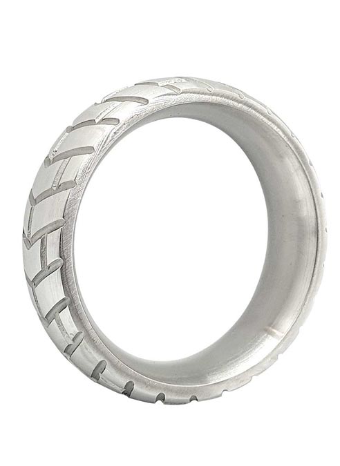 Black Label Tire Donut Cock Ring Stainless Steel