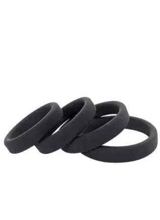 Brutus Flat Slick Silicone Cock Ring Black