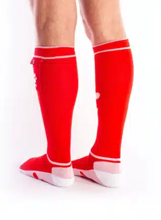 Brutus Puppy Paw Socks with Pocket Red