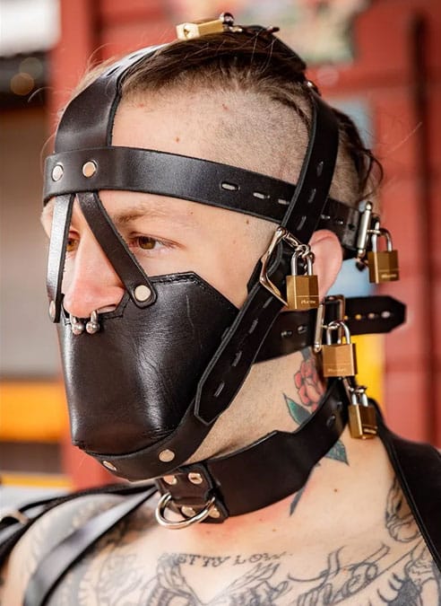 Mr. S Leather Head Harness Muzzle Padded with Locking Buckles