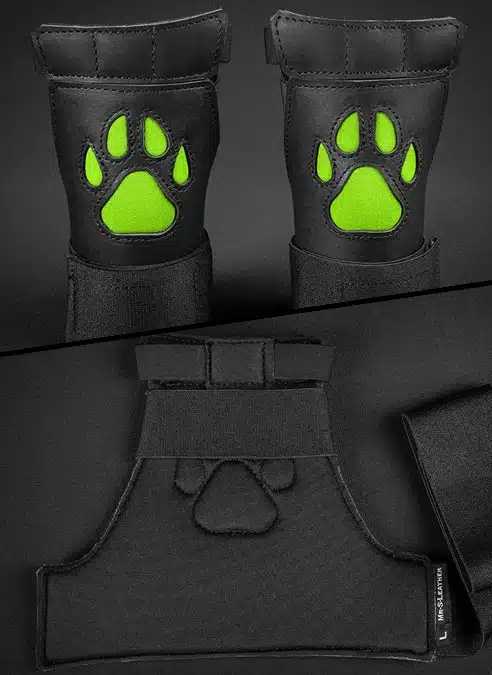 Mr. S Leather Open Paw Puppy Glove Lime
