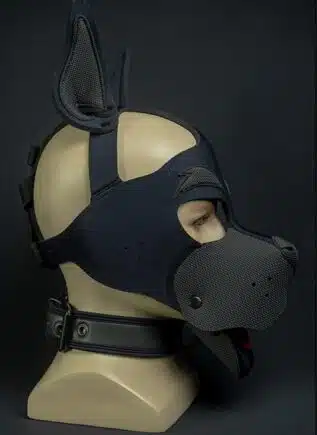 Mr. S Neoprene WOOF! Head Harness Black