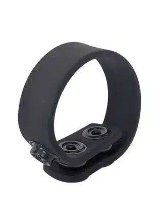Brutus 3 Snap Silicone Cock Strap Black