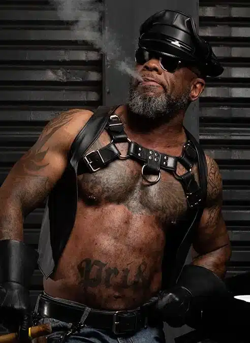 Mr. S Leather Biker Cap with Matte Brim