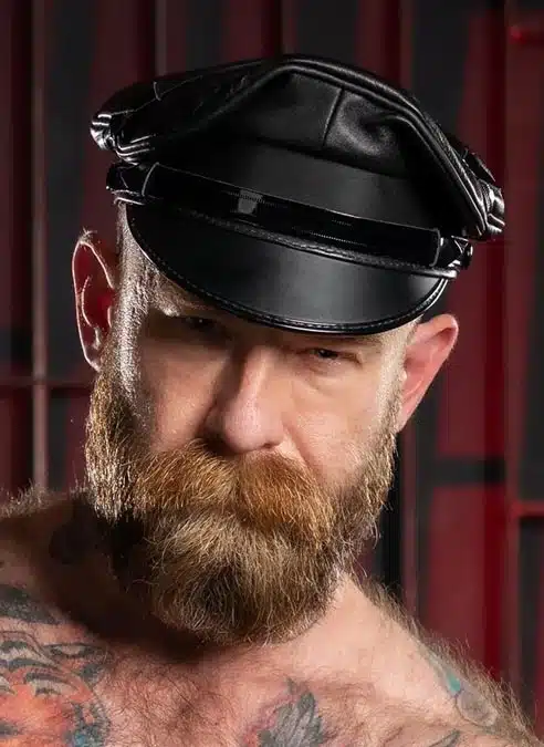 Mr. S Leather Biker Cap with Matte Brim