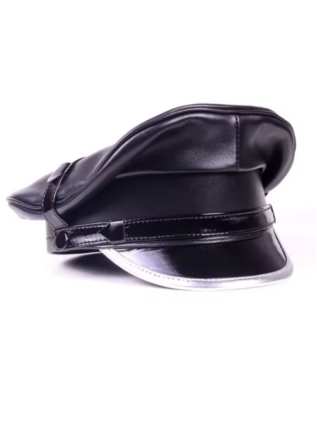 Biker Cap With Silver Brim
