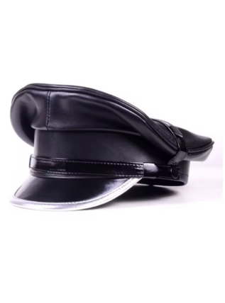 Biker Cap With Silver Brim