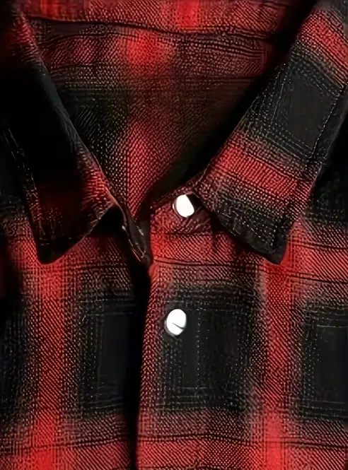 Plaid Sleeveless Shirt - Casual Fringe Craft Shirt - Red