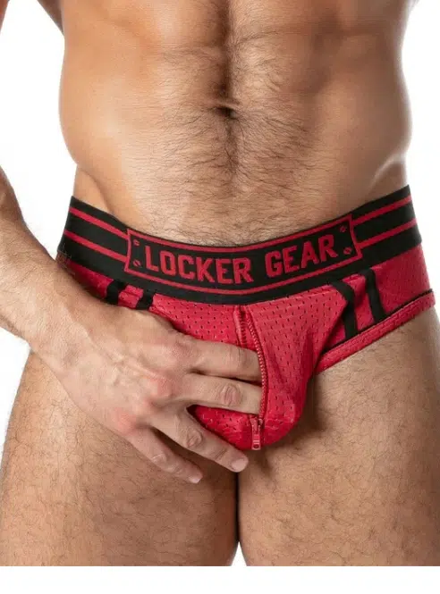 Sport Mesh Jock Brief with Zipper - available in 4 colors